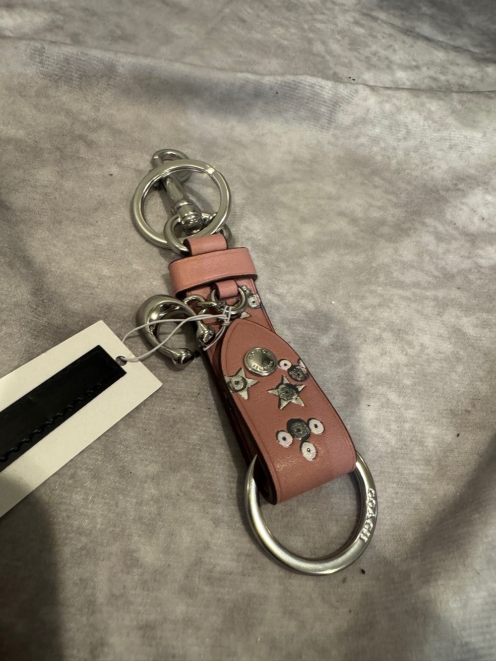 Coach Trigger Star Leather Star Embellished Key Fob - nwt pouch‎ - Picture 2 of 2